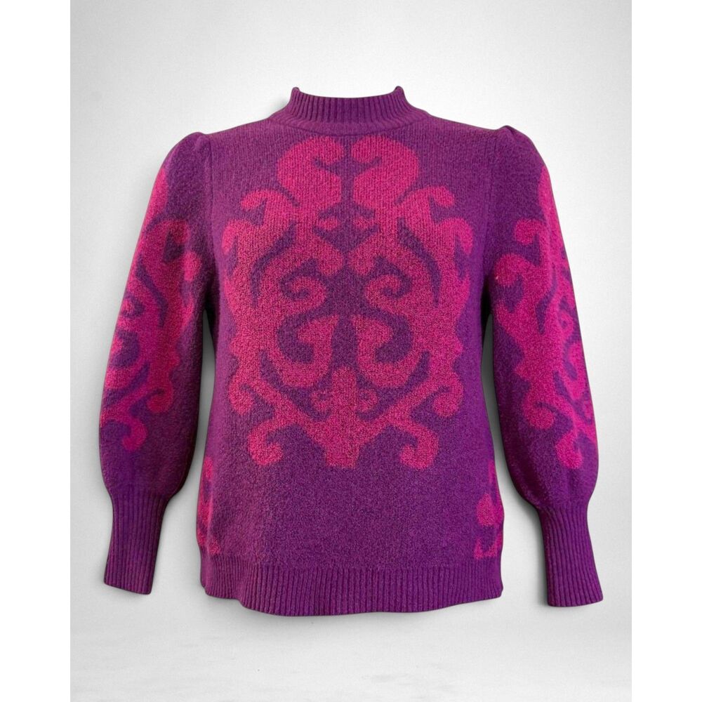BELLDINI Intarsia Mock Neck Balloon Sleeve Sweater, NWOT! Size XL